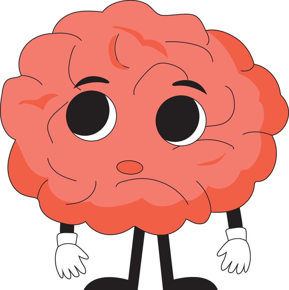 Cartoon Mind Brain Character Design vector