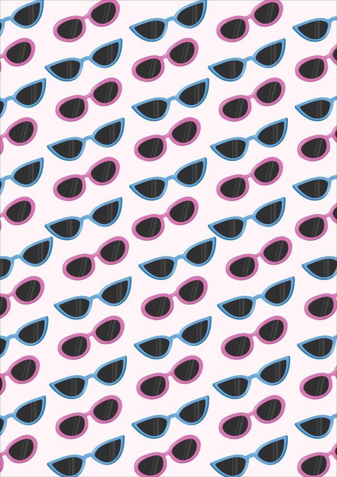Eye Sunglasses Background Summer Pattern vector