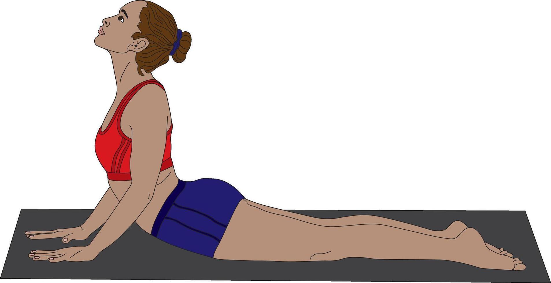Cobra Stretch Yoga Pose Fitness Exercise vector