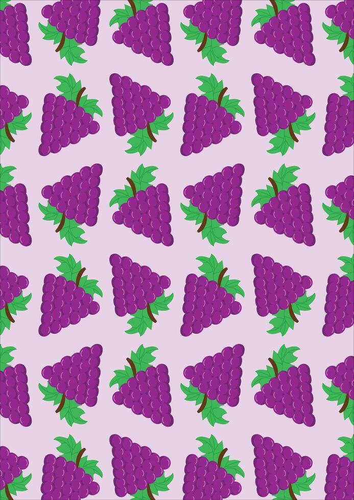 Purple Grapes Seamless Pattern Background vector