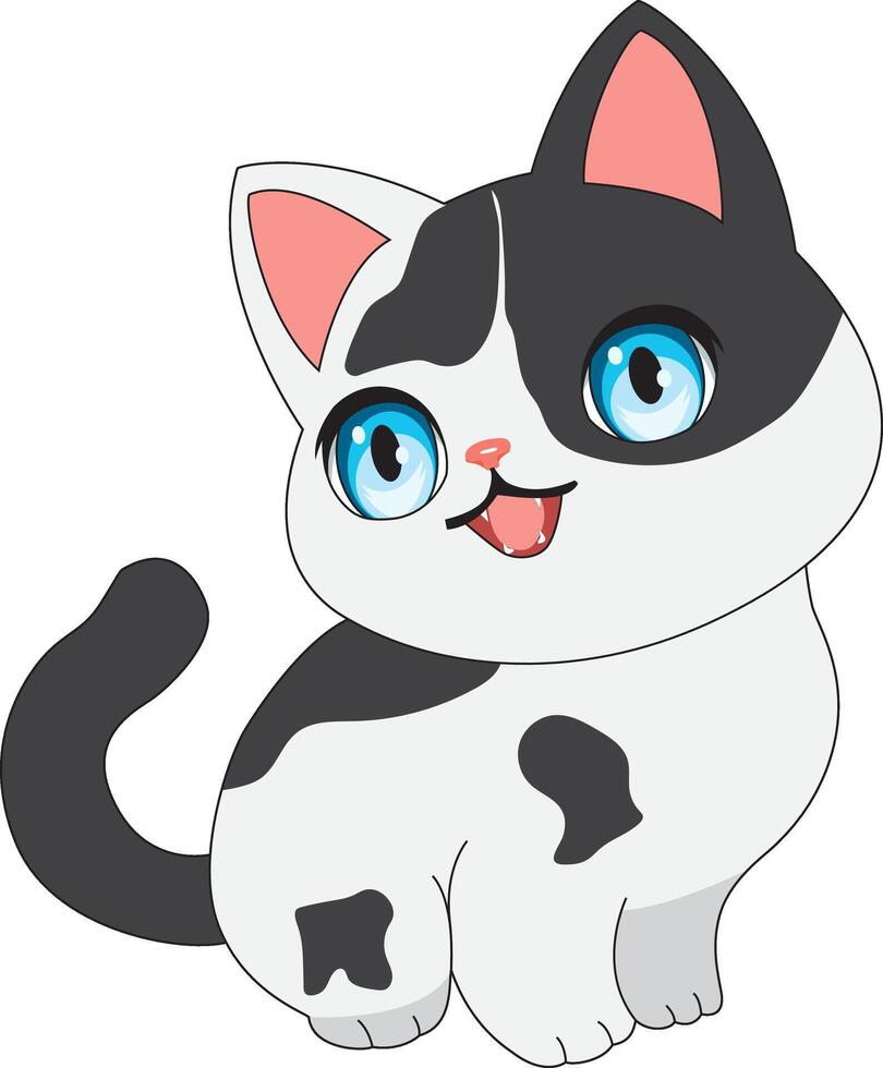 Cute Cartoon Cat Kawaii Design vector
