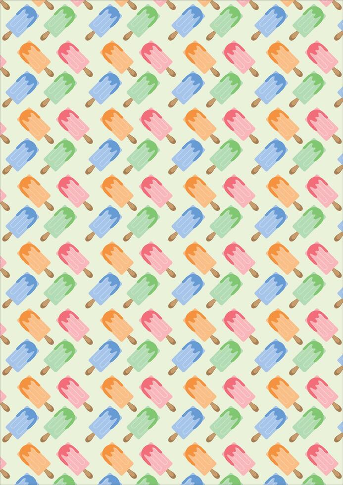 Ice Cream Seamless Background Summer Pattern vector