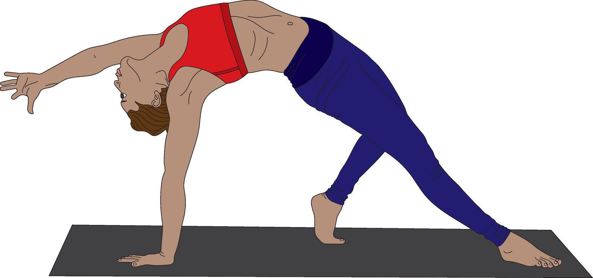 Camatkarasana Wild Thing Yoga Pose vector