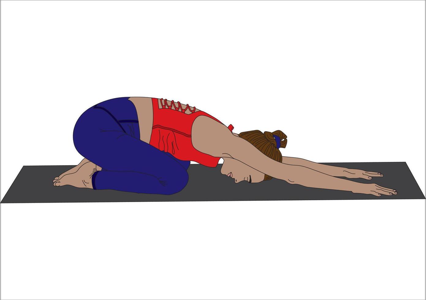Yoga Balasana Child Pose vector