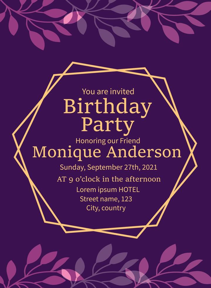 Birthday Party Invitation Card vector