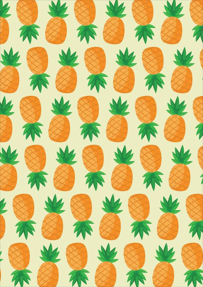 Pineapples Tropical Background Seamless Pattern vector