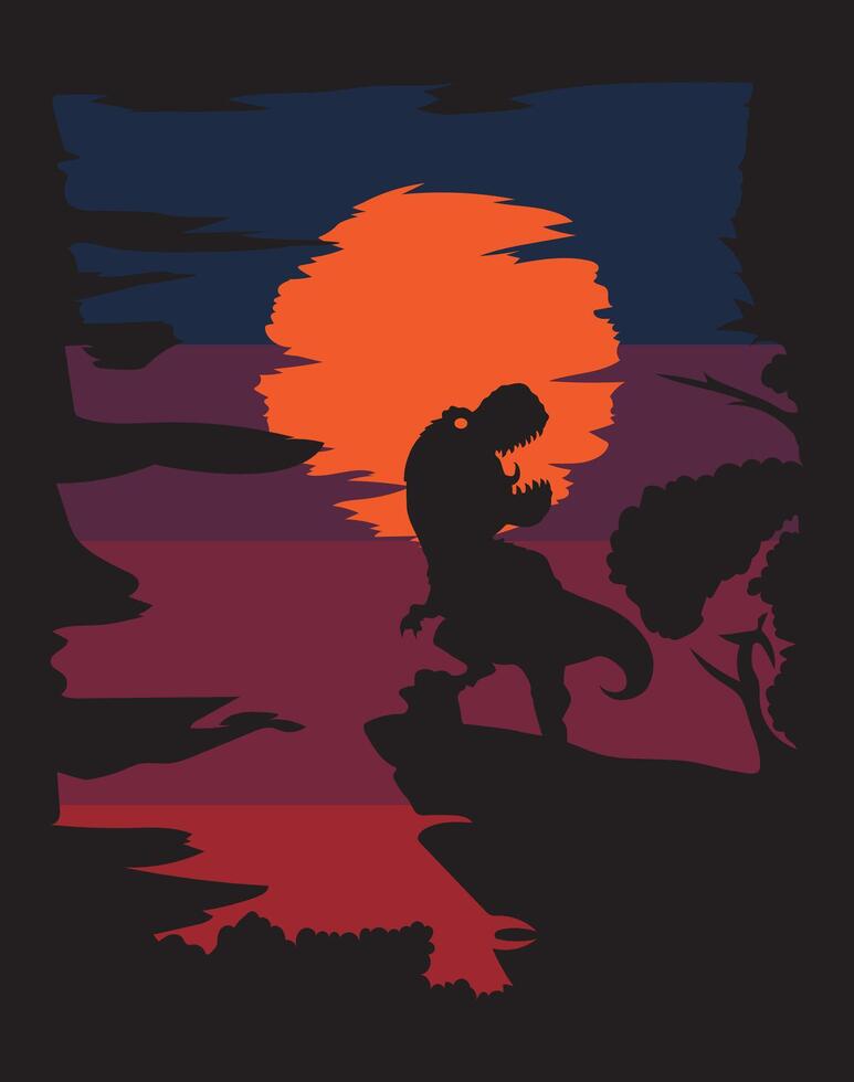 Vintage Dinosaur Tee Design vector