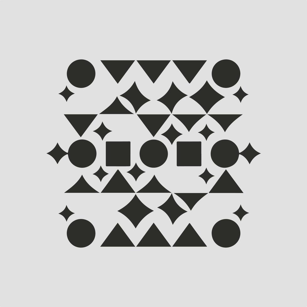 various type Geometric Shapes Silhouette on a White Background vector