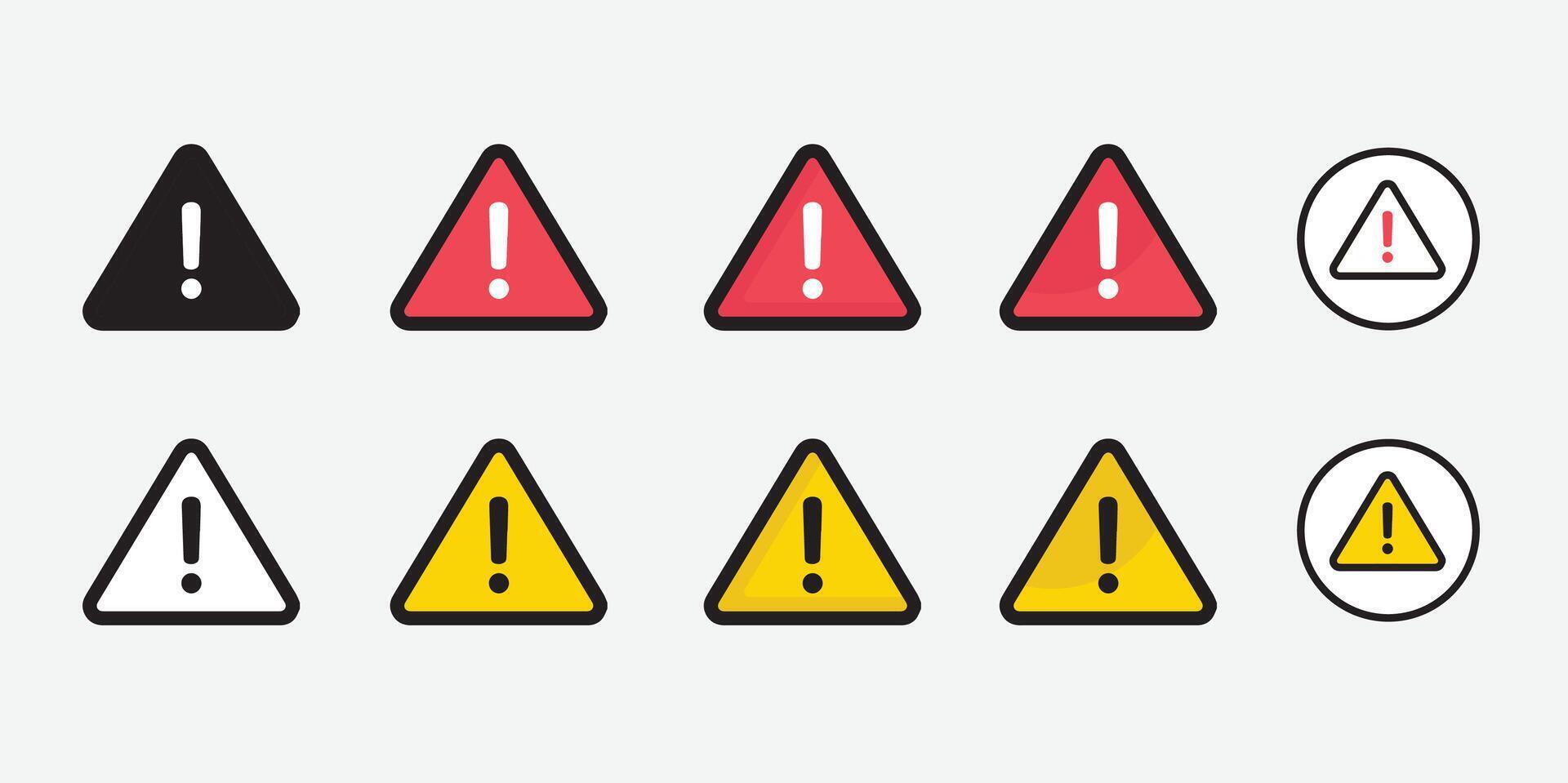 Caution alarm set. Danger sign collection. STOP sign. Warning stop signs. vector