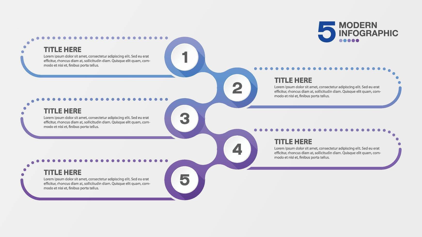 Infographic 5 step and number, business concept. vector