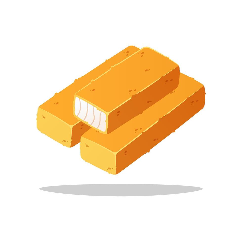 Fish fingers sticks isolated on white background. vector