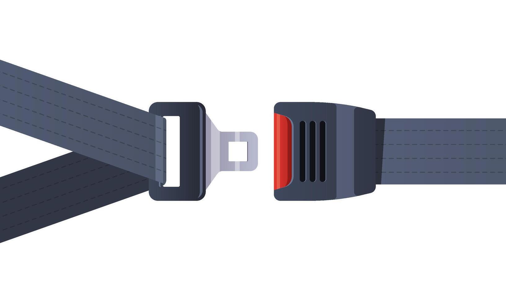 Illustration of safety seat belt isolated on white background. vector