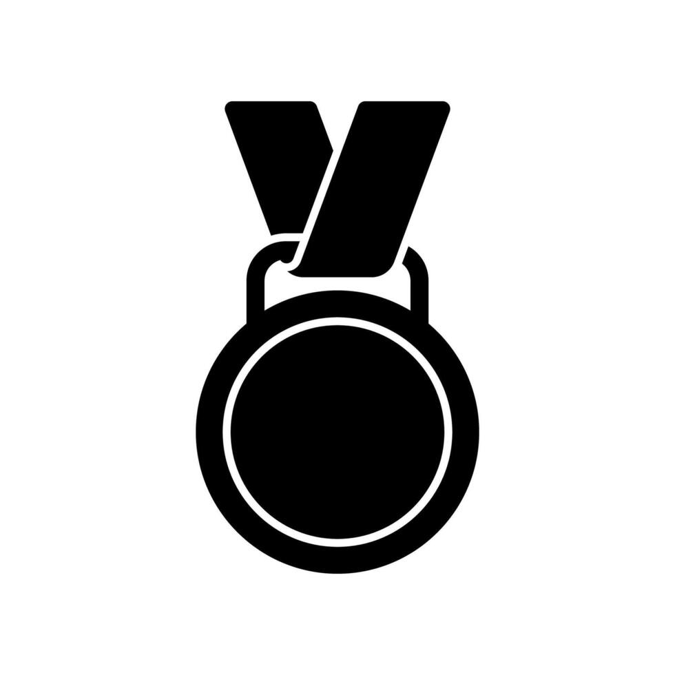Medal with ribbon icon isolated on white background. vector