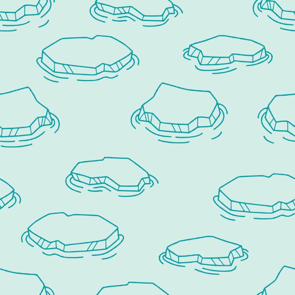 Outline Floating Ice Seamless Pattern Background for Surface Print Fabric Fashion Wrapping vector