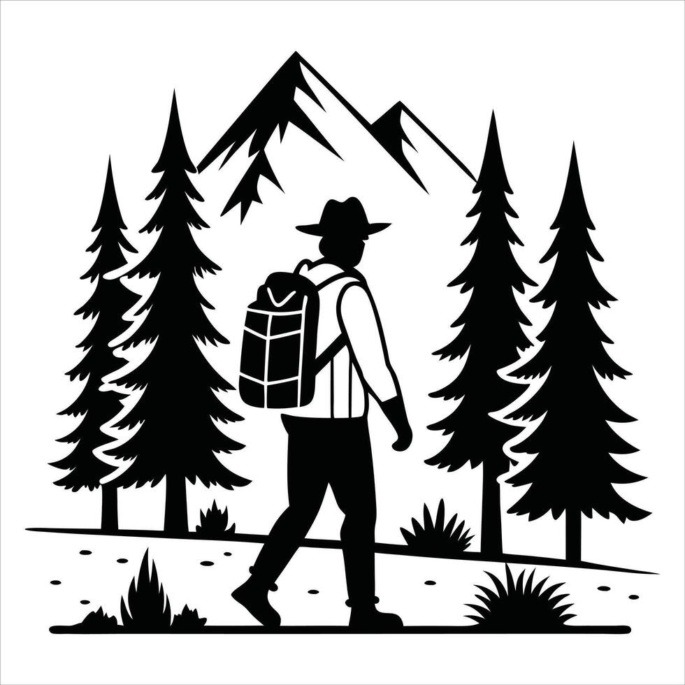 Hiking Outdoor Design for Sublimation Project vector