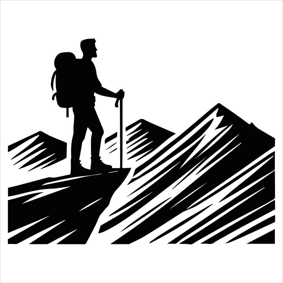 Hiking Outdoor Adventure Design for Sublimation Artwork vector