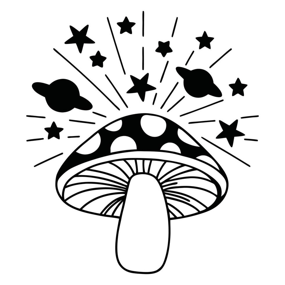 Artistic Mushroom Fungi Design for Sublimation Printing vector