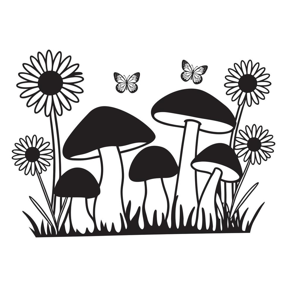 Intricate Fungal Food Design for Sublimation Projects vector