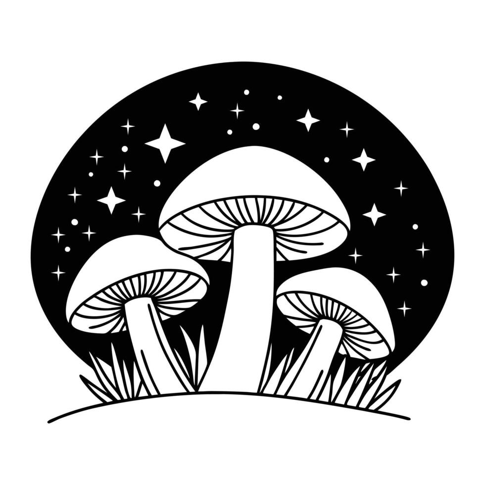 Whimsical Mushroom Fungi Artwork for Sublimation Print vector