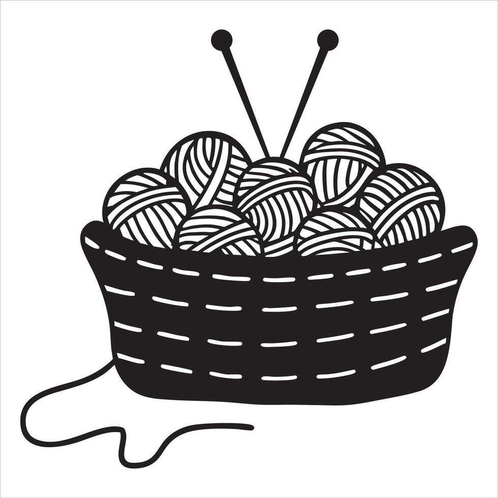 Knitting Illustration for Yarn and Craft Clipart vector