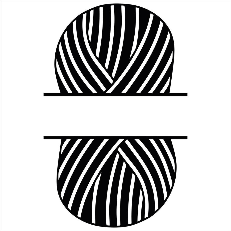 Monogram Clipart Featuring Knitting and Yarn vector