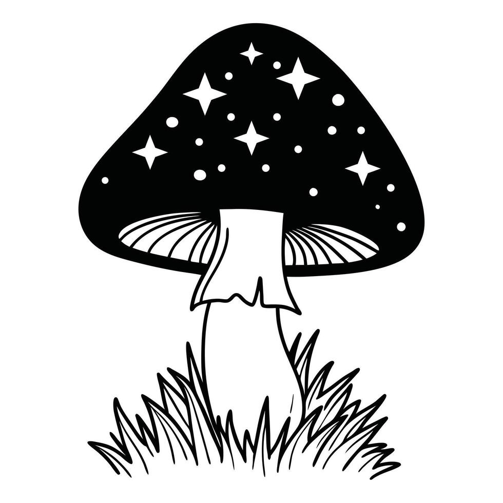 Whimsical Mushroom Fungi Artwork for Sublimation Project vector