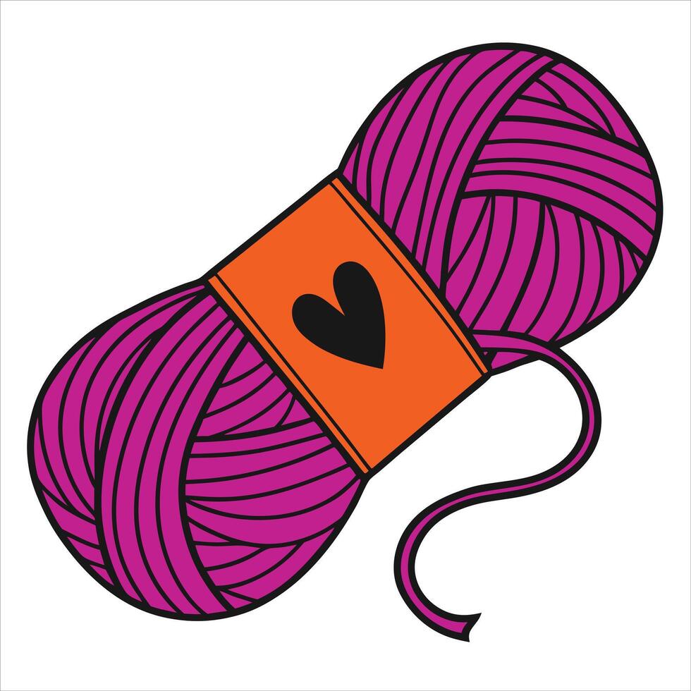 Yarn Illustration for Knitting Clipart and Print vector