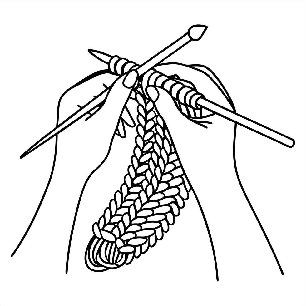 Knitting Art for Yarn Clipart and Craft Design vector