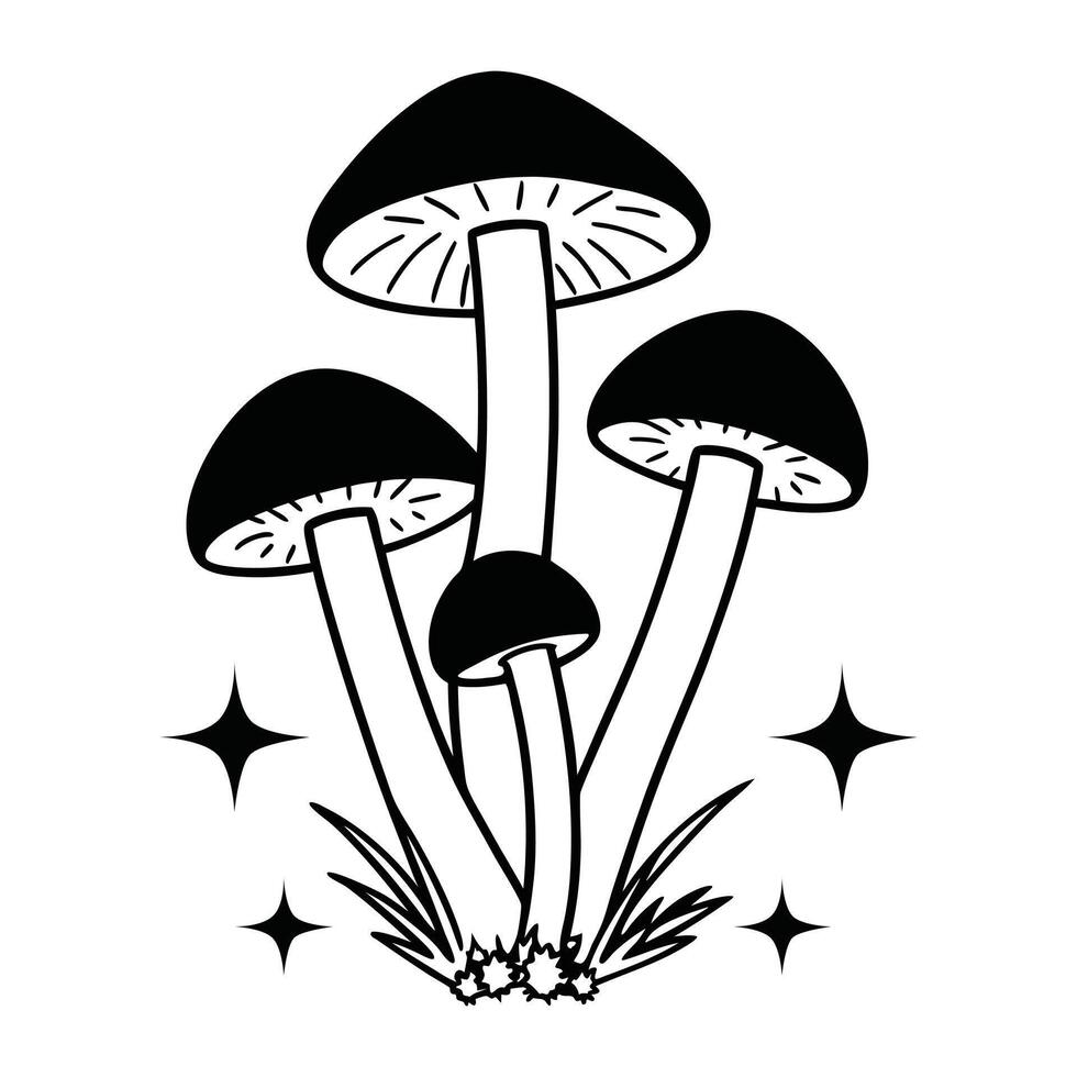 Mushroom Fungi Illustration for Custom Sublimation Print vector