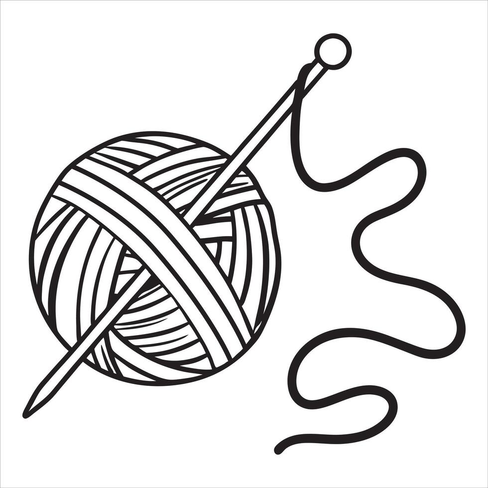 Yarn Clipart Design for Knitting and Crochet Projects vector
