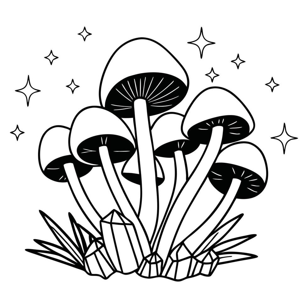 Fresh Mushroom Fungi Artwork for Sublimation Projects vector