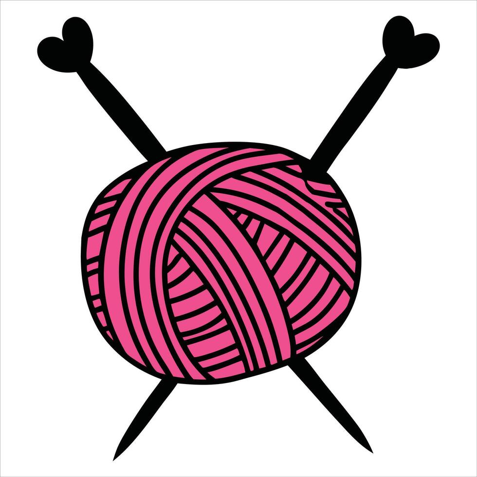Knitting Illustration for Yarn Clipart Design vector