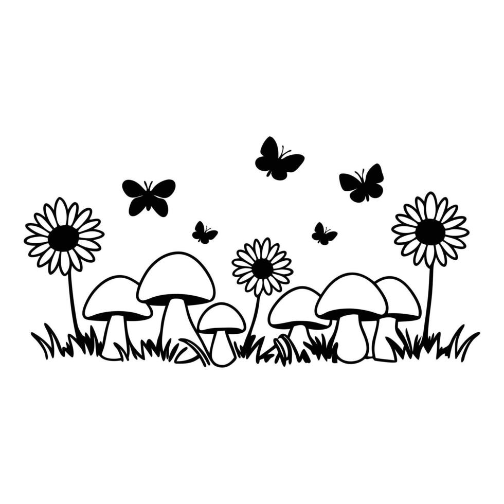 Nature-Inspired Mushroom Fungi Design for Sublimation Art vector