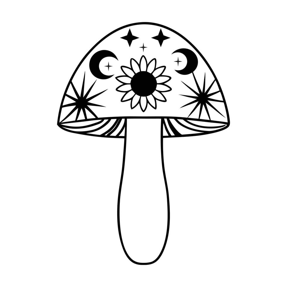 Realistic Magic Mushroom Fungi Design for Food and Nature Art vector