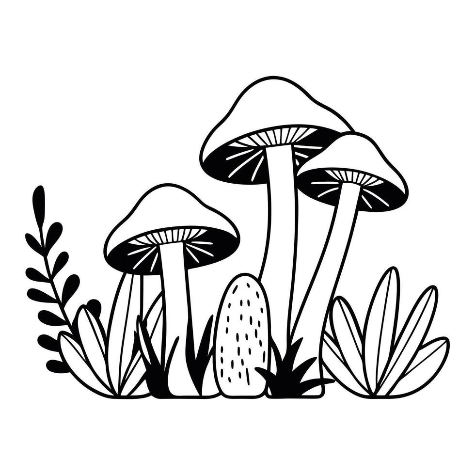 Enchanting Magic Mushroom Fungi Illustration for Creative Designs vector