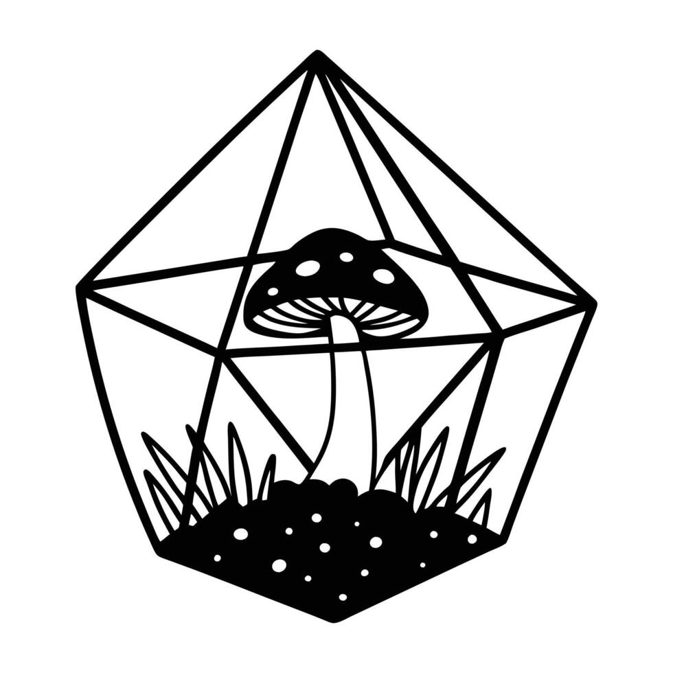 Unique Mushroom Fungi Illustration for Nature Art Lovers vector