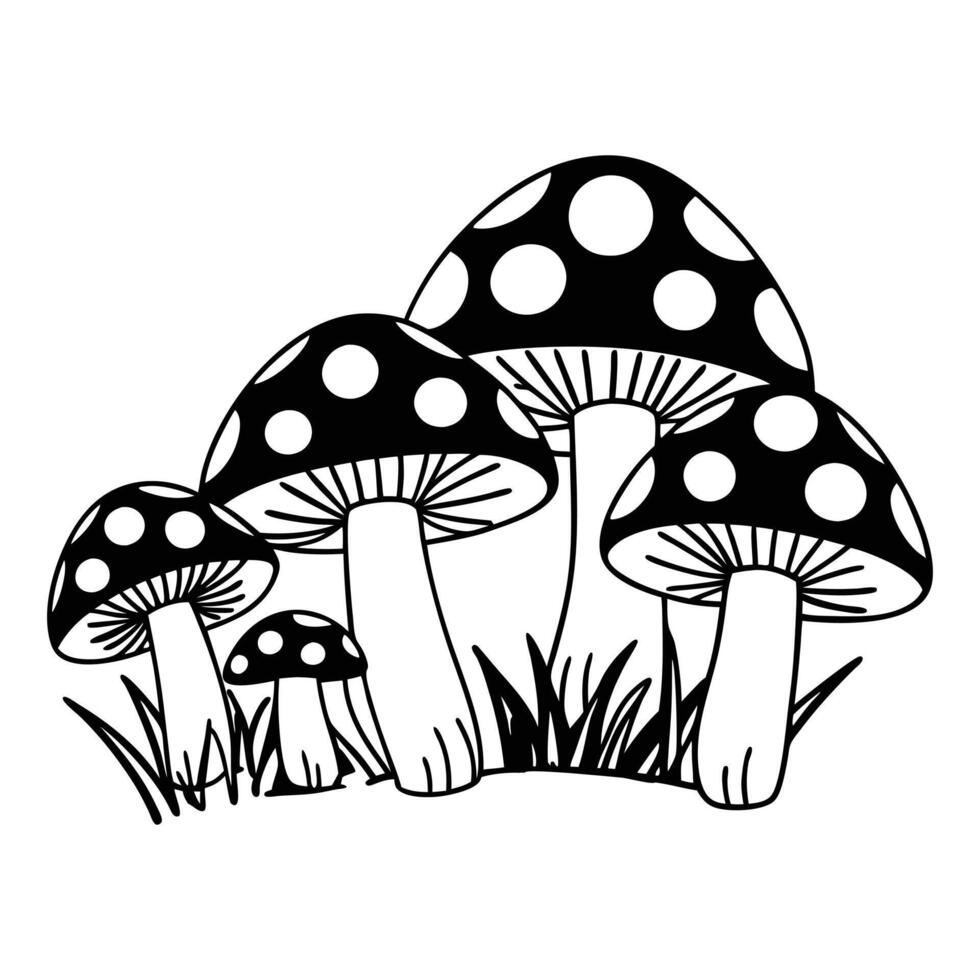 Playful Magic Mushroom Fungi Design for Nature and Food Themes vector