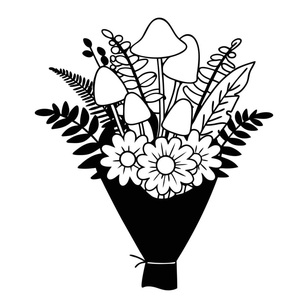 Gorgeous Mushroom with Floral Illustration for Eco-Friendly Designs vector