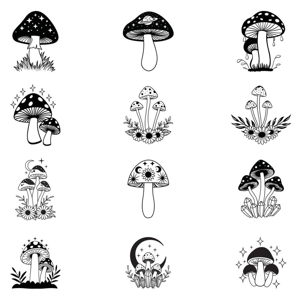 Detailed Mushroom Food ClipArt Design for Creative Projects vector