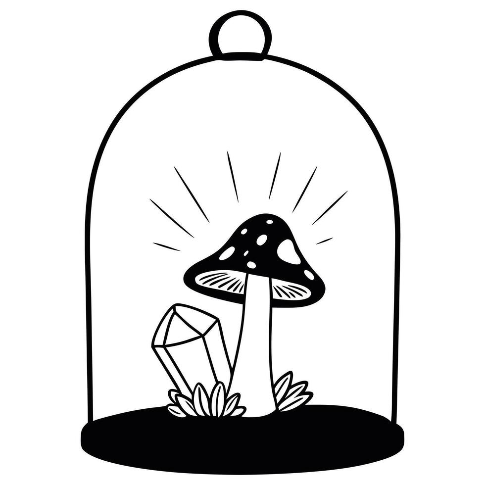 Unique Magic Mushroom Fungi Artwork for Artistic Projects vector