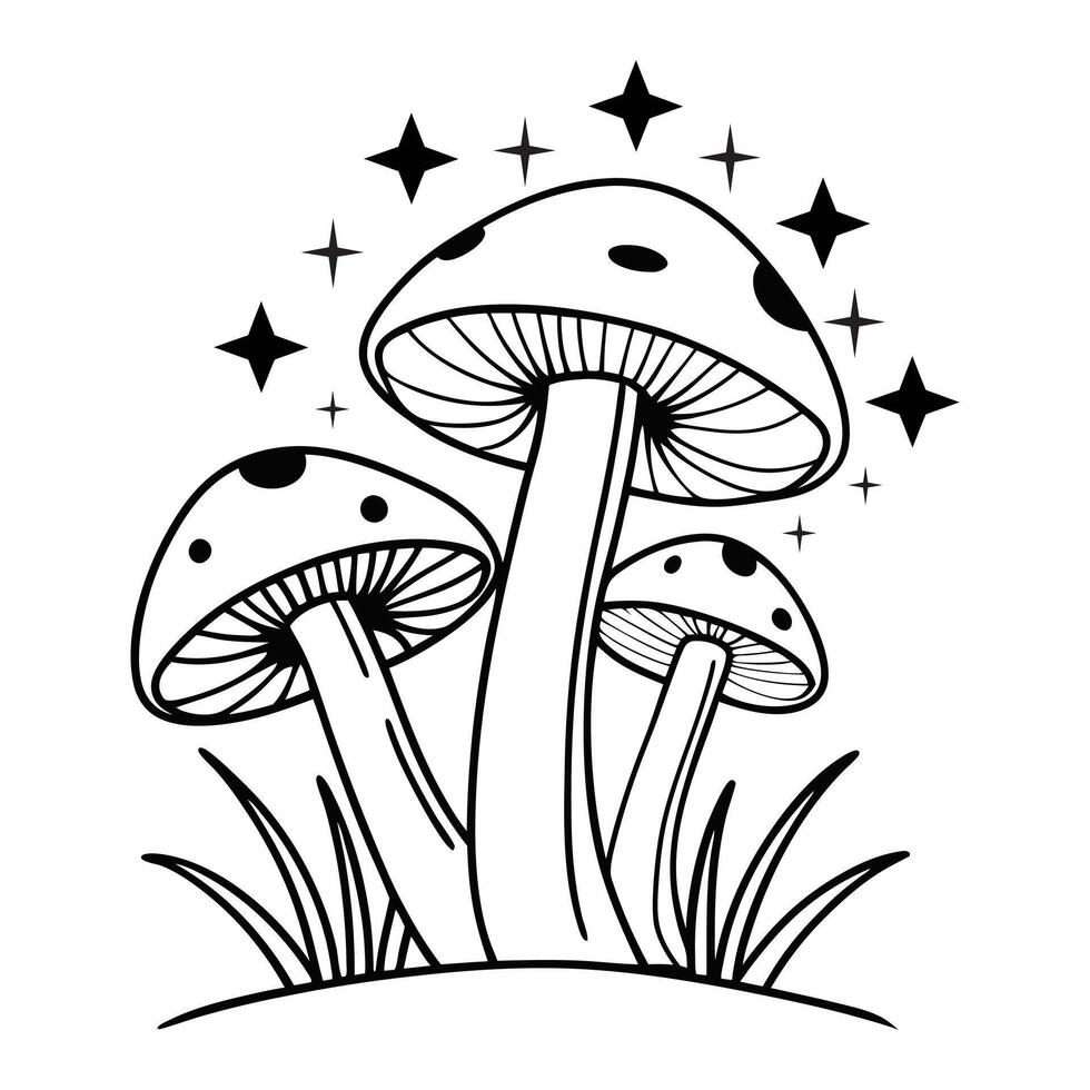Enchanted Mushroom Fungi Illustration for Fungal Food Creations vector