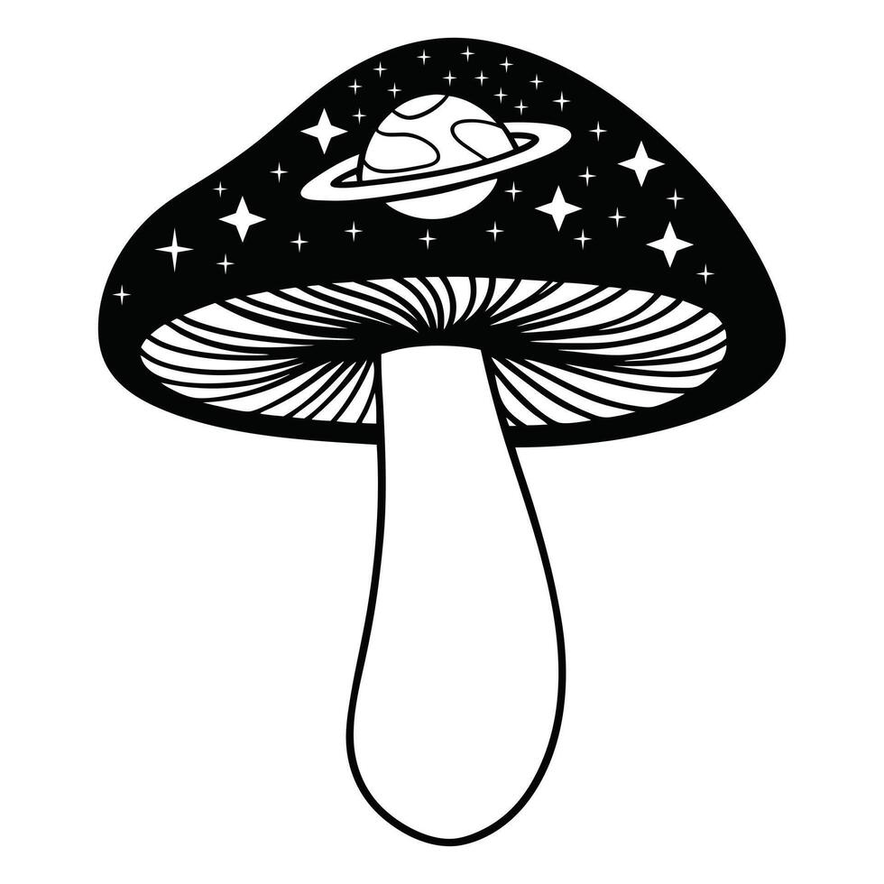 Creative Magic Mushroom Fungi Artwork for Food and Nature Themes vector