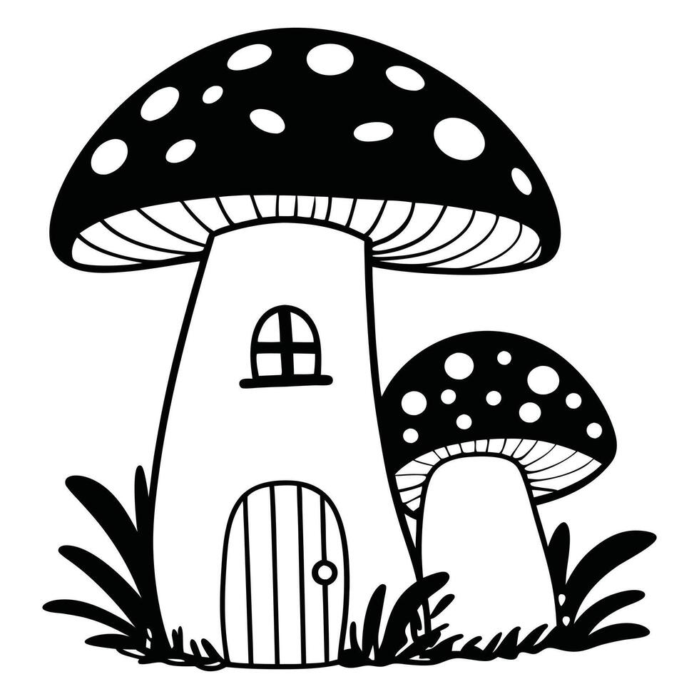 Magical Fungi Design with Mushroom Elements for Food Graphics vector