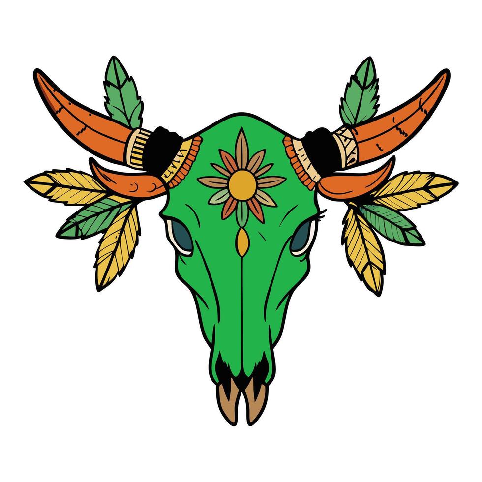 Detailed Cow Skull Illustration for Desert and Western Creation vector
