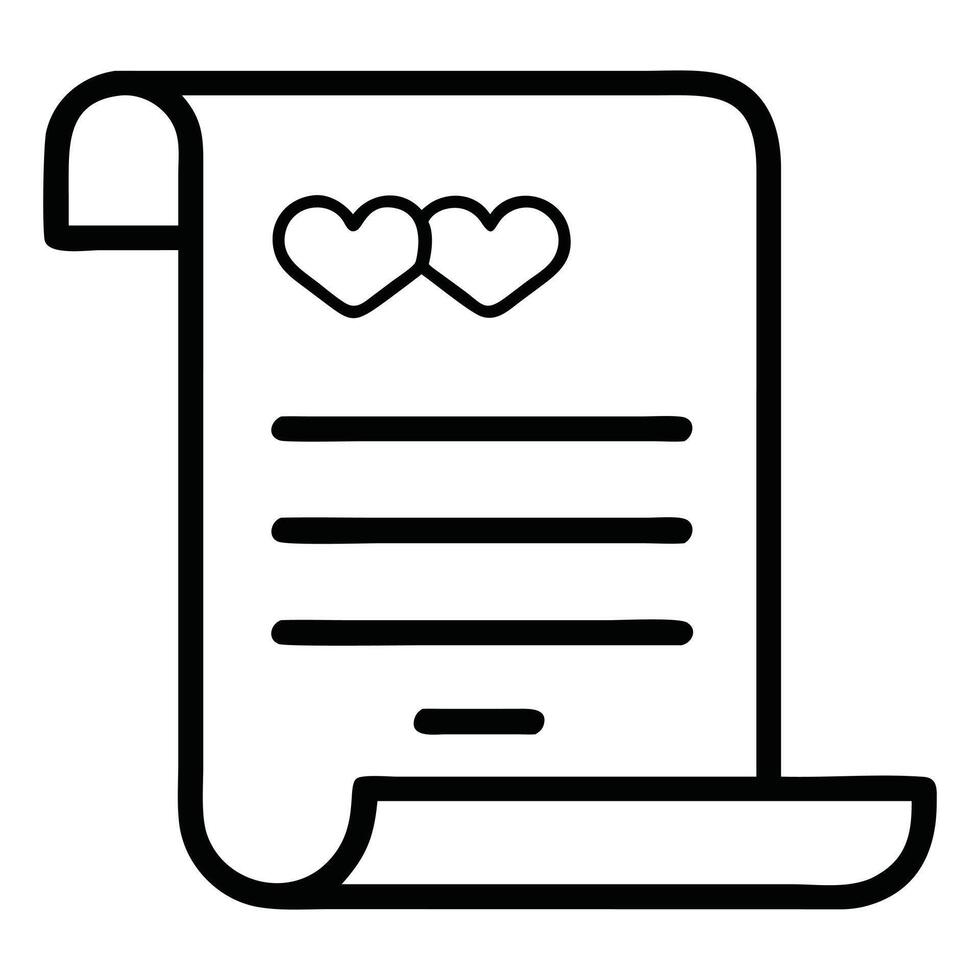 Wedding Certificate Lineart Icon Design for Elegant Occasions vector