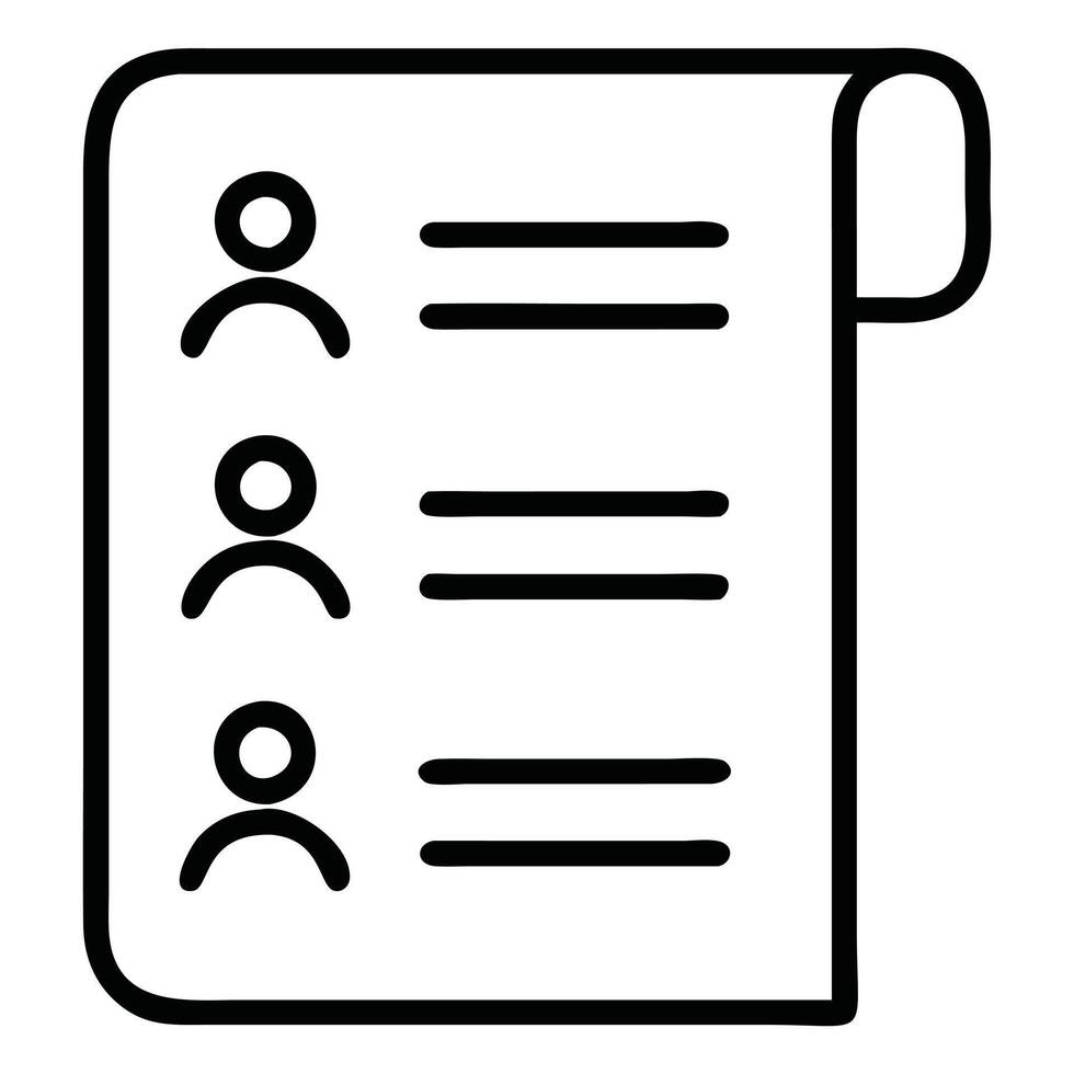 Wedding Guest List Lineart Icon Design for Elegant Occasions vector