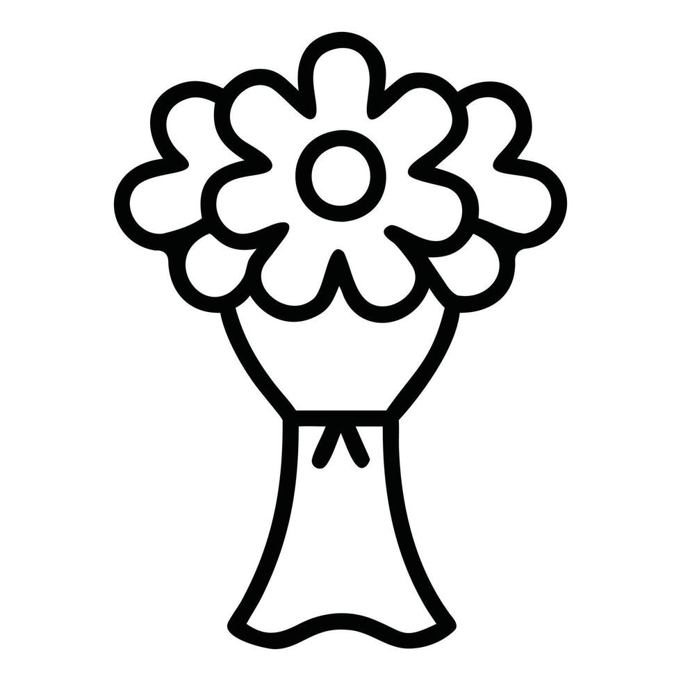 Simple Wedding Bouquet Charm Lineart Icon Design for Invitation vector