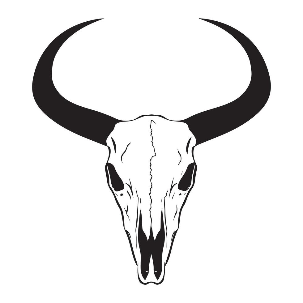 Majestic Cow Skull Desert Scenery Design for Nature-Inspired Graphic vector