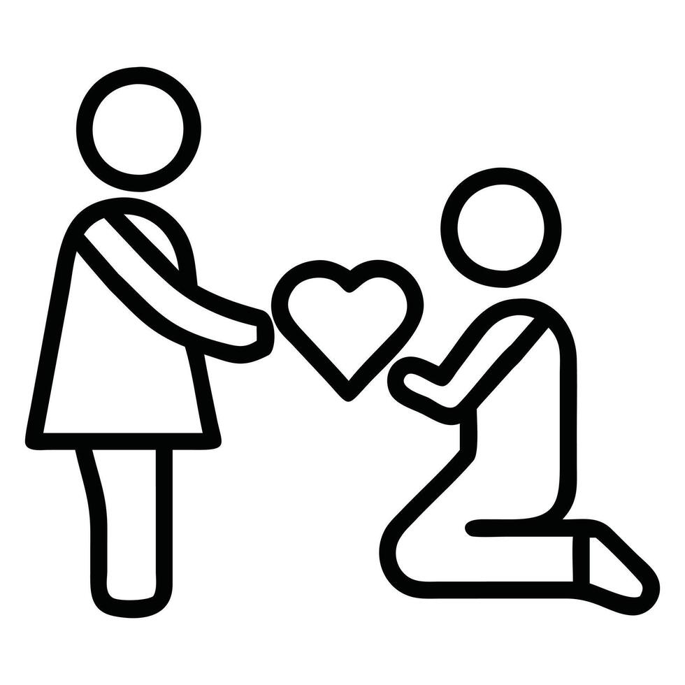 Beautiful Wedding Box Lineart Icon Design for Invitations vector