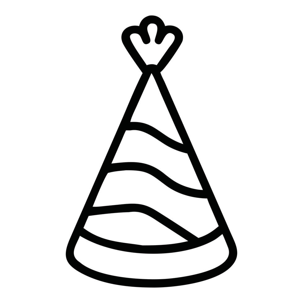 Simple Wedding Party Hat Lineart Icon Design for Invitation vector